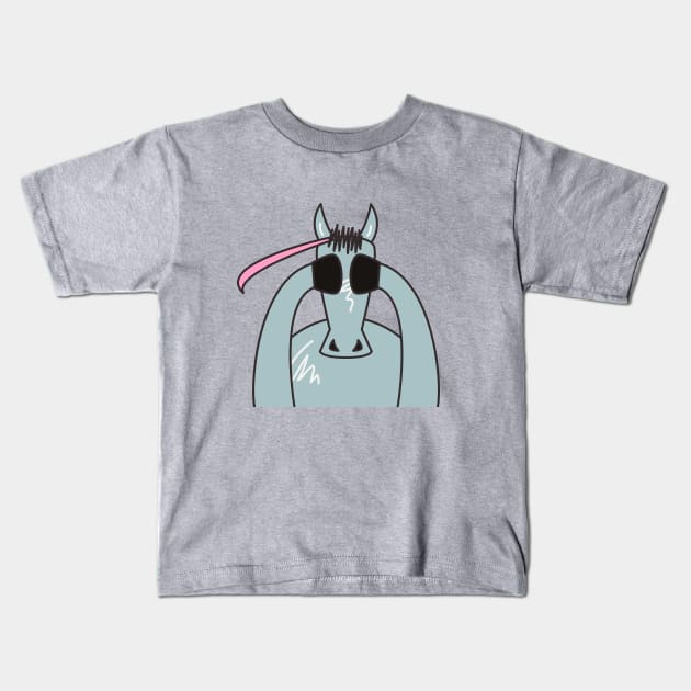 Funny Horse Kids T-Shirt by ShaderM